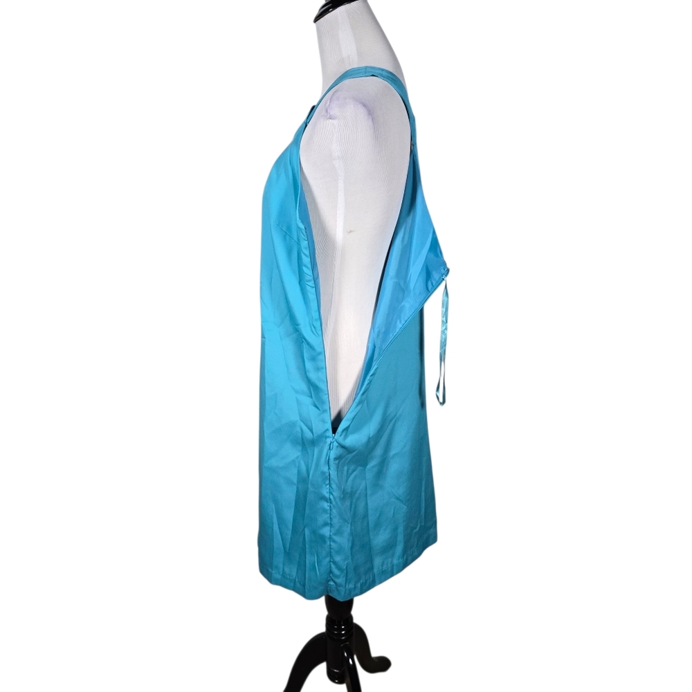 Merona Size 12 Turquoise Sleeveless Halter Shift Dress - Picture 7 of 10